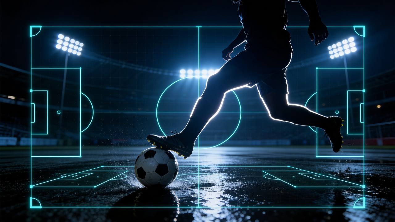 Soccer training action shot